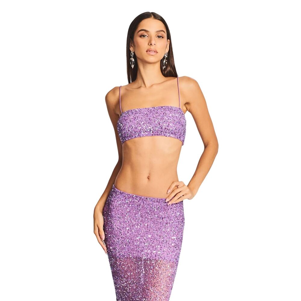 Retrofete Mera Sequin Top Embellished Cropped Bandeau Party Evening Cocktail XS